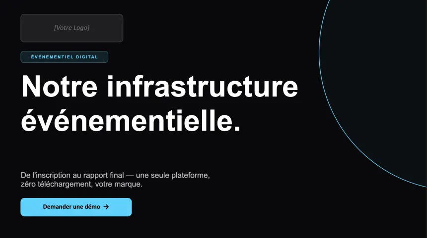 Slide 2 du deck — Notre infrastructure événementielle